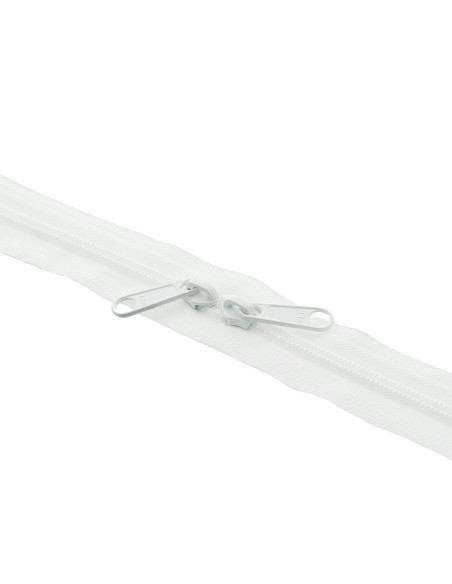 Fecho de nylon costas a costas para sacos 60 cm - Branco