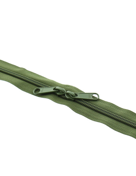 Fecho de nylon costas a costas para sacos 60 cm - Caqui
