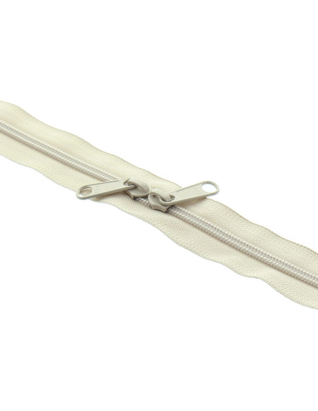 Fecho de nylon costas a costas para sacos 60 cm - Bege