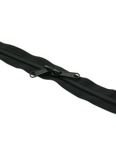 Fecho de nylon costas a costas para sacos 60 cm - Preto