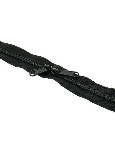 Fecho de nylon costas a costas para sacos 60 cm - Preto