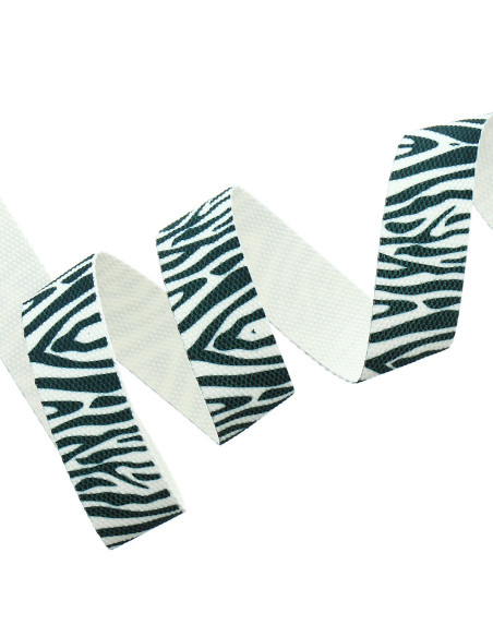 Cinta de poliéster - Zebra branca