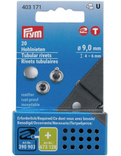 Conjunto de 20 rebites tubulares 4-6 mm prata VARIO Creative Tool