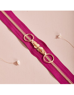 Fecho de correr duplo Gold e Dahlia 40 cm - Atelier Brunette