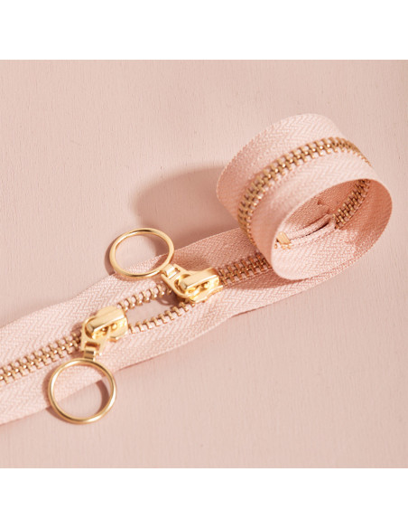 Fecho de correr duplo Gold e Maple 40 cm - Atelier Brunette
