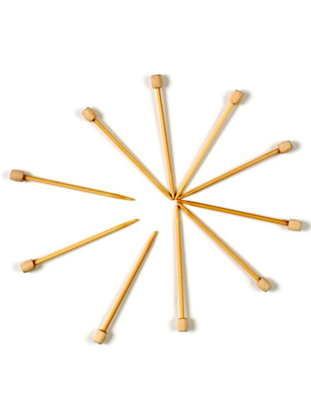 10 agulhas de tricô de bambu