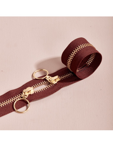 Fecho de correr duplo Gold e Rust 40 cm - Atelier Brunette
