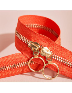 Fecho de correr duplo Gold e Tangerine 40 cm - Atelier Brunette 2