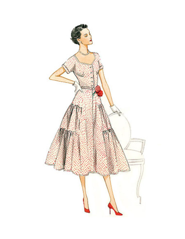 Molde de vestido e cinto - Vogue 9106