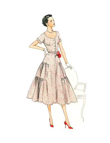 Molde de vestido e cinto - Vogue 9106