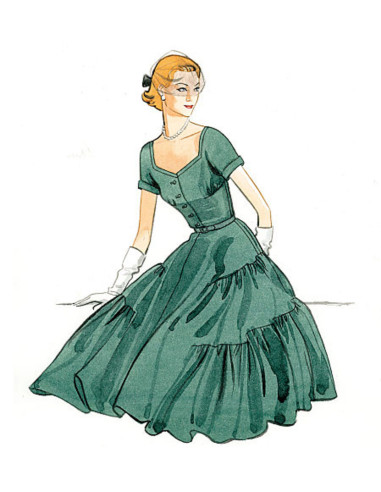 Molde de vestido e cinto - Vogue 9106