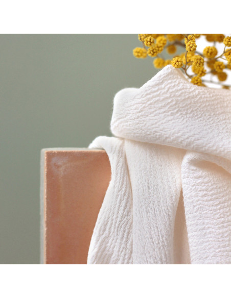 Tecido crepe Marroquino de viscose Branco Quebrado - La Maison Naïve