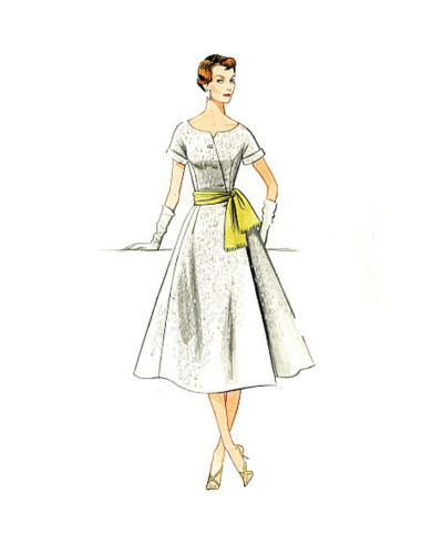 Molde de vestido e cinto - Vogue 9105