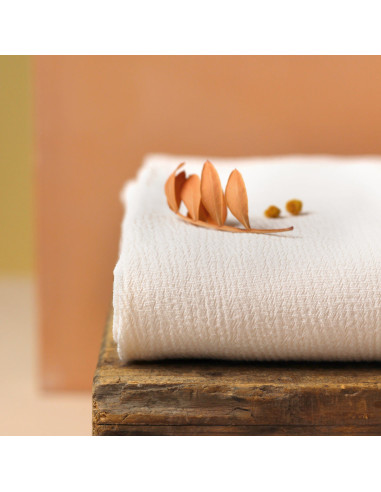 Tecido crepe Marroquino de viscose Branco Quebrado - La Maison Naïve