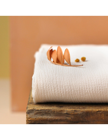 Tecido crepe Marroquino de viscose Branco Quebrado - La Maison Naïve