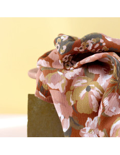 Tecido crepe marroquino de viscose Jardim Canela - La Maison Naïve