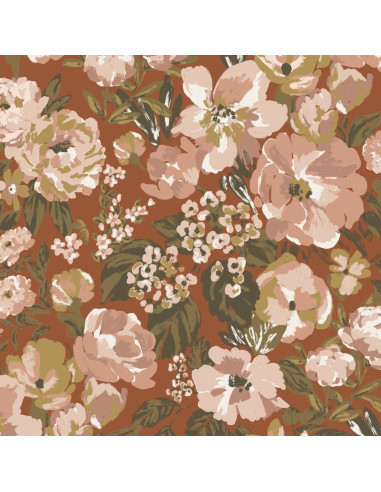 Tecido crepe marroquino de viscose Jardim Canela - La Maison Naïve