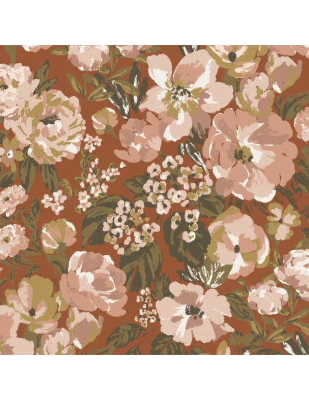 Tecido crepe marroquino de viscose Jardim Canela - La Maison Naïve