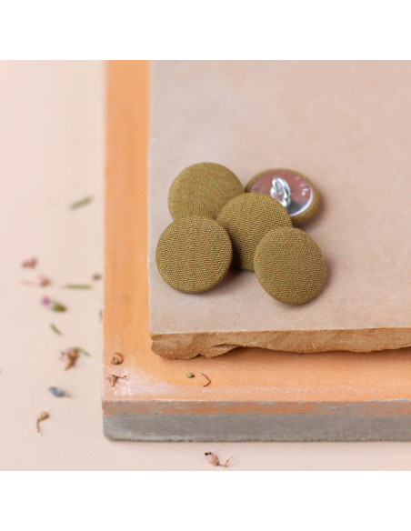 Botão coberto em pé 18 mm - Verde oliva claro