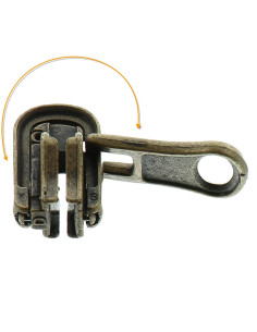 Cursor duplo para fechamento sintético 6 mm - Bronze