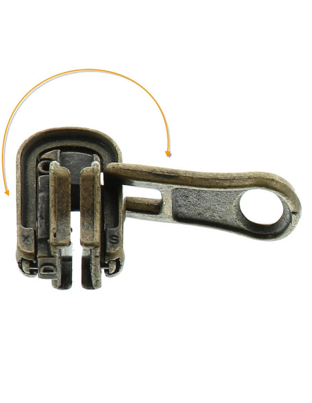Cursor duplo para fechamento sintético 6 mm - Bronze