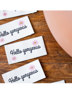 Conjunto de 5 etiquetas para costurar - Hello gorgeous