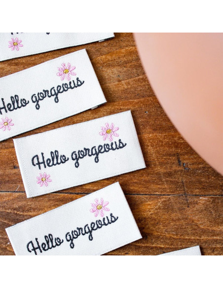 Conjunto de 5 etiquetas para costurar - Hello gorgeous