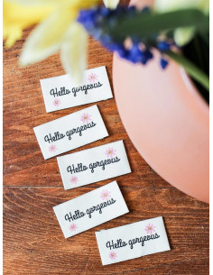 Conjunto de 5 etiquetas para costurar - Hello gorgeous 2