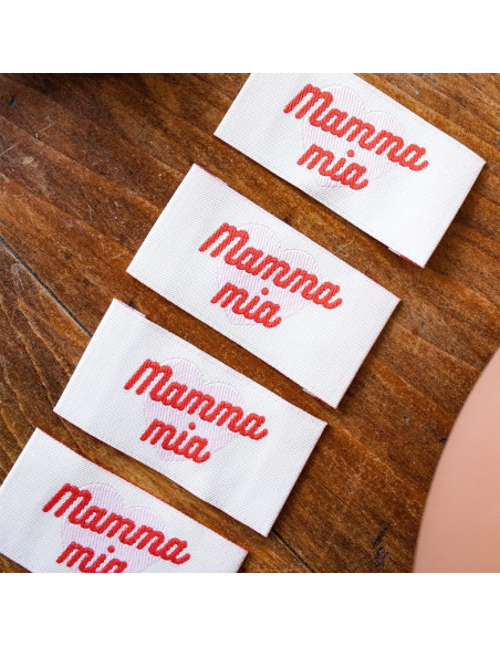 Conjunto de 5 etiquetas para costurar - Mammia mia