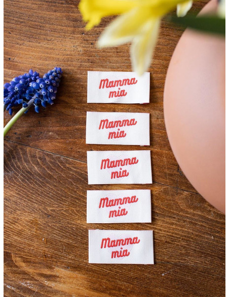 Conjunto de 5 etiquetas para costurar - Mammia mia