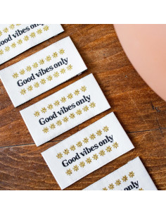 Conjunto de 5 etiquetas para costurar - Good vibes only