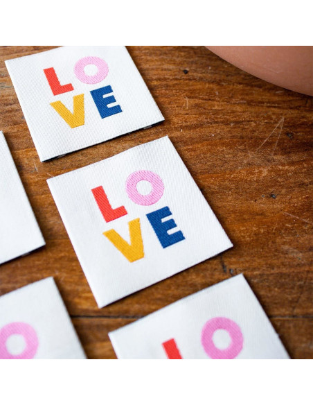 Conjunto de 5 etiquetas para costurar - LOVE
