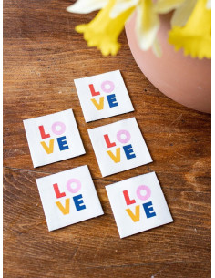 Conjunto de 5 etiquetas para costurar - LOVE 2