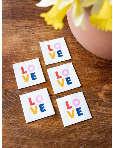 Conjunto de 5 etiquetas para costurar - LOVE