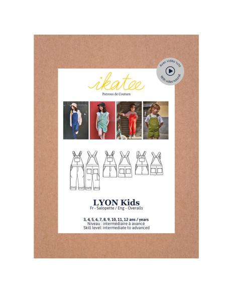 Padrão de macacão Lyon kids - Ikatee