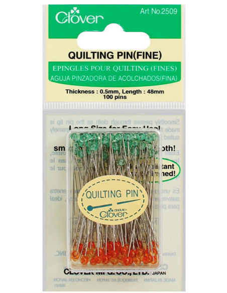 Caixa de 100 alfinetes superfinos para quilting Clover