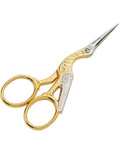 Tesoura de bordado cegonha dourada Premax 9 cm