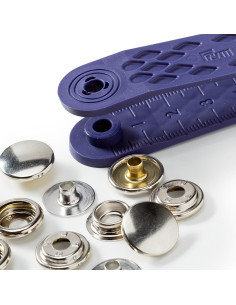 Caixa de 10 botões de pressão esporte camping Níquel com ferramenta 15 mm 2