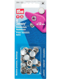 Recarga de 6 botões de pressão jersey 12 mm Nacarado