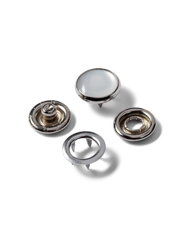 Recarga de 6 botões de pressão jersey 12 mm Nacarado