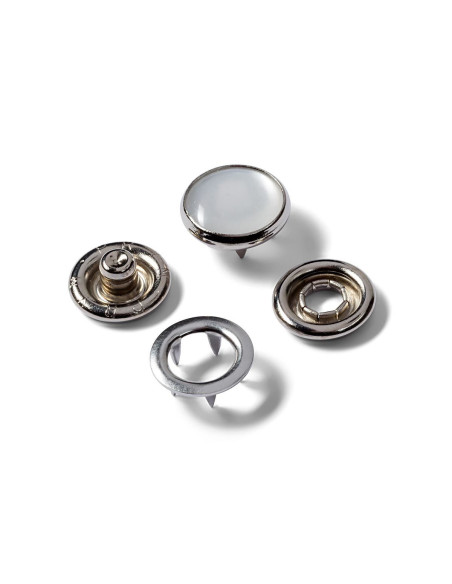 Recarga de 6 botões de pressão jersey 12 mm Nacarado