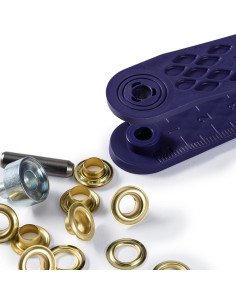 Caixa com 40 ilhós de 5 mm com ferramenta de aplicação - Ouro 2