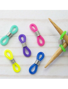 Conjunto de 6 marcadores de malhas multicoloridos para agulhas de tricô