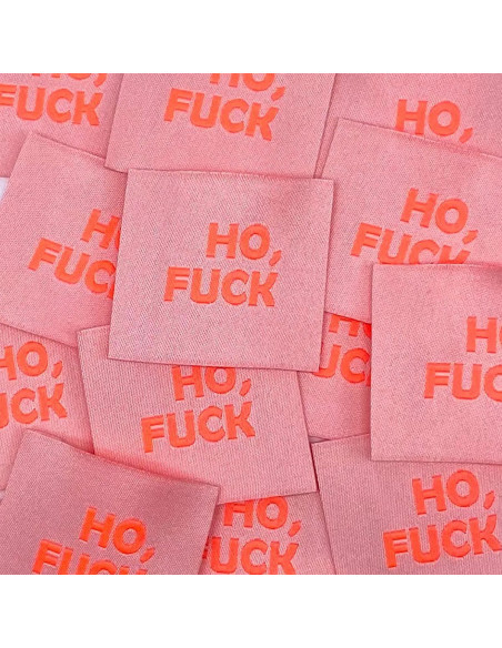 Conjunto de 5 etiquetas tecidas para costurar Ho, Fuck