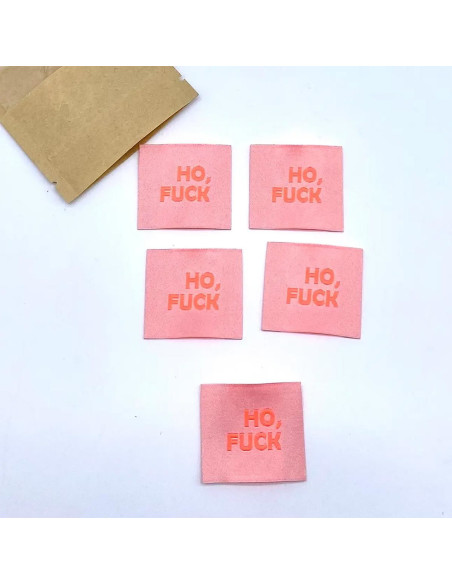Conjunto de 5 etiquetas tecidas para costurar Ho, Fuck