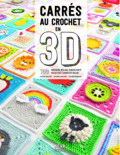 Livro de quadrados de crochê em 3D