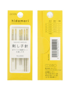 Pacote de 6 agulhas sashiko hidamari Cosmo Lecien