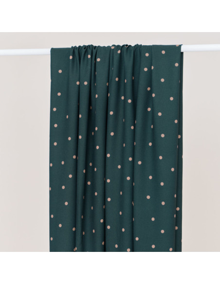 Tecido crepe de viscose Jolly Dots - Verde garrafa