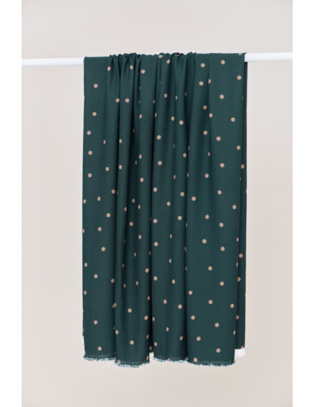 Tecido crepe de viscose Jolly Dots - Verde garrafa