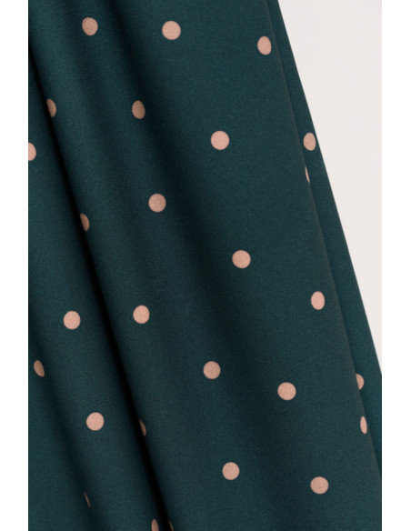 Tecido crepe de viscose Jolly Dots - Verde garrafa